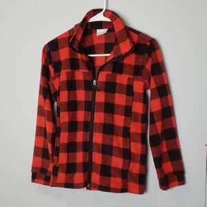 Columbia Fleece Kids Jacket Red Black Plaid M10/12